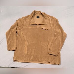 32 Heat Women’s Quarter Snap Button Mock Neck Pullover SZ XL Color Tan EUC
